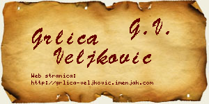 Grlica Veljković vizit kartica